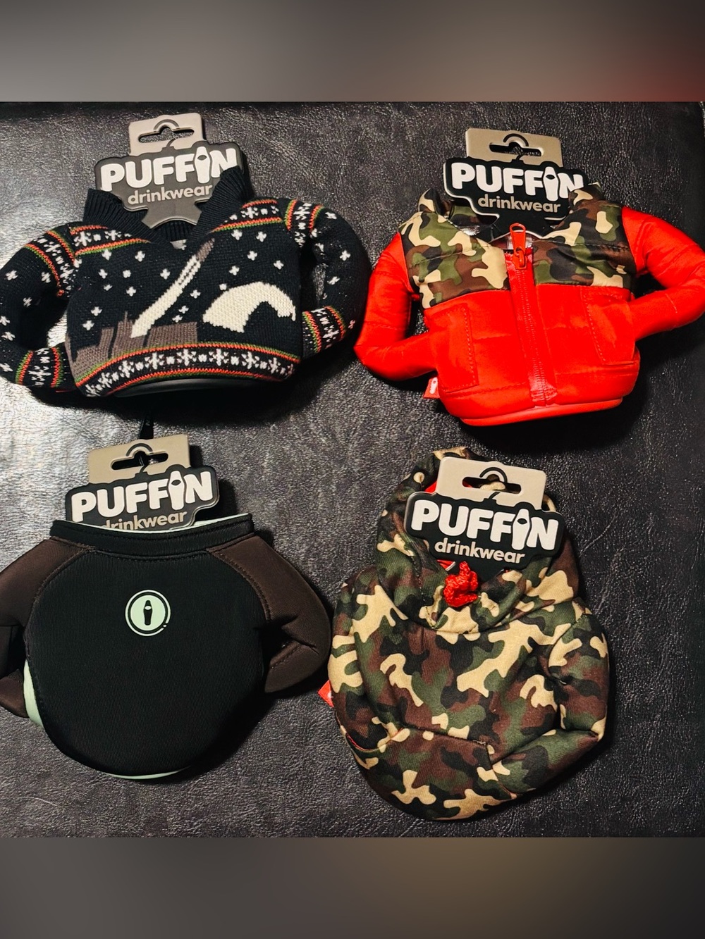 Set of 4: Puffin Drink Wear 12oz & 16oz Insulated Can Jackets